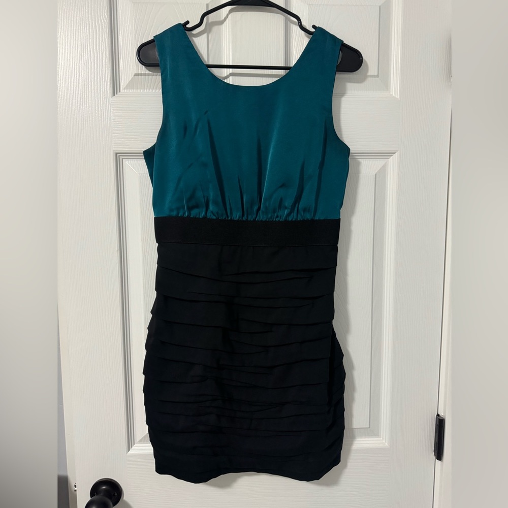 Teal and black Express Bodycon dress
